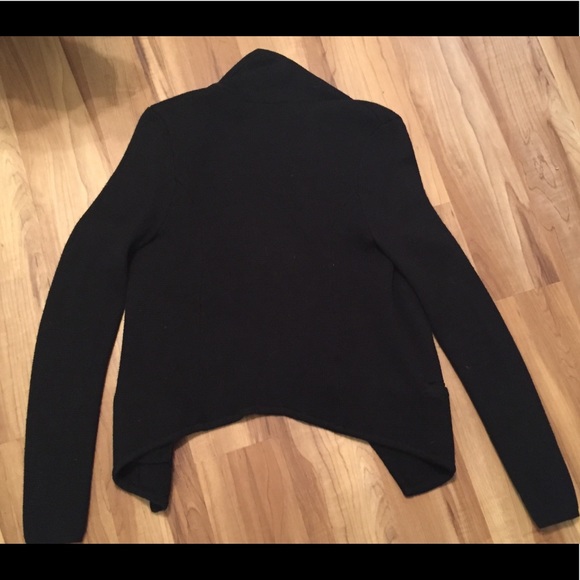 LOFT Black Sweater with snap closure, size Medium - Picture 4 of 4